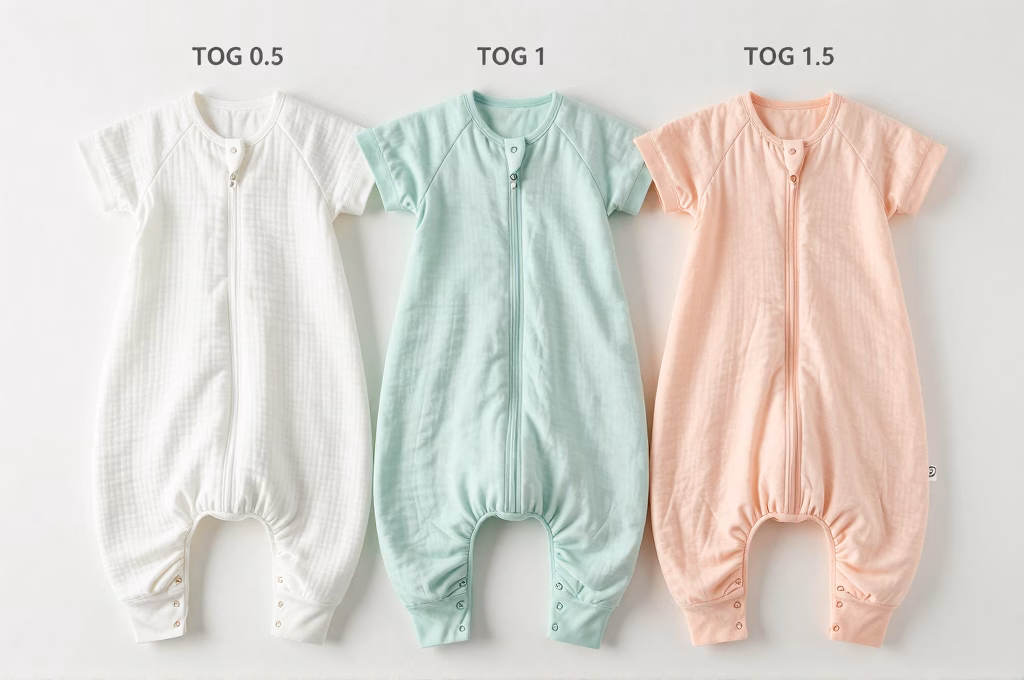 Comparaison de trois gigoteuses ete pour bebe avec differents indices TOG et matieres