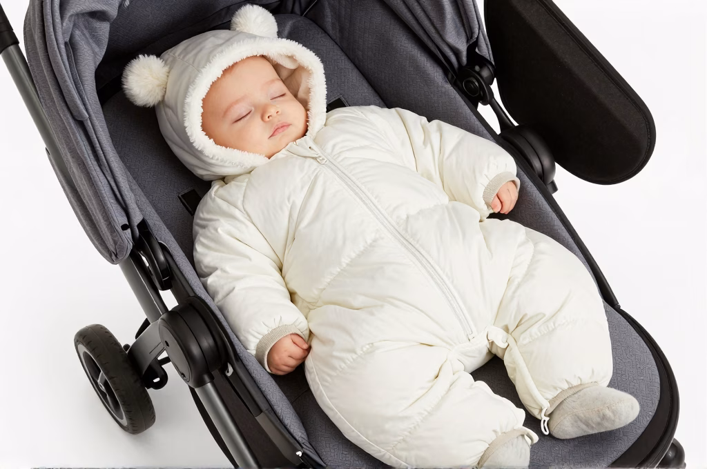 Nid ange bebe forme cocoon fermeture eclair poussette